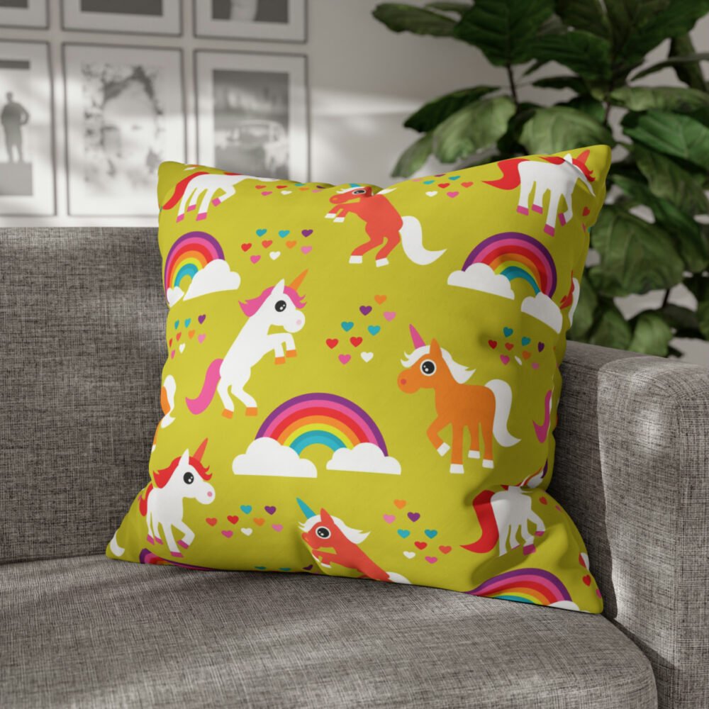 Colorful Unicorn Rainbow Kids Euro Shams for Kids Room - Image 4