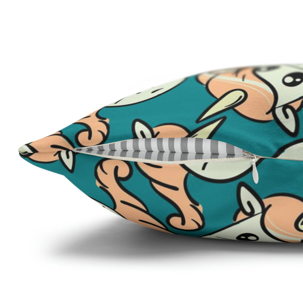 White Unicorn Head Pattern Euro Pillow Covers - Image 3