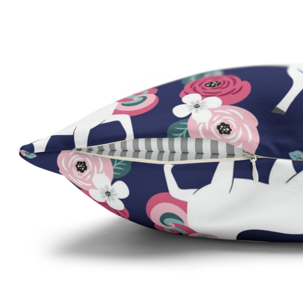 Fancy Pink n White Unicorns Floral Euro Shams - Image 3