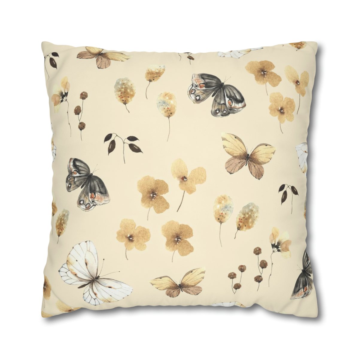 Beige Butterfly Euro Shams