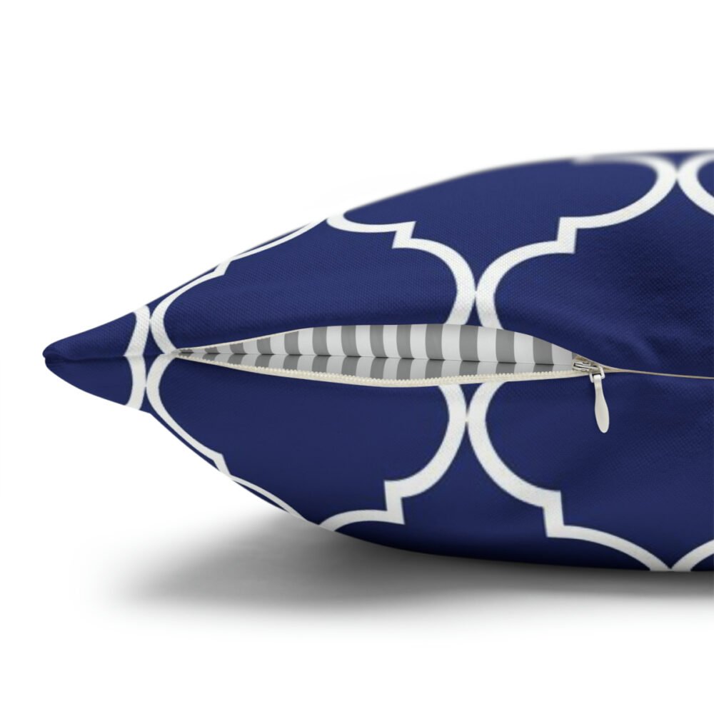 Dark Blue n White Moroccan Euro Pillow Shams - Image 3