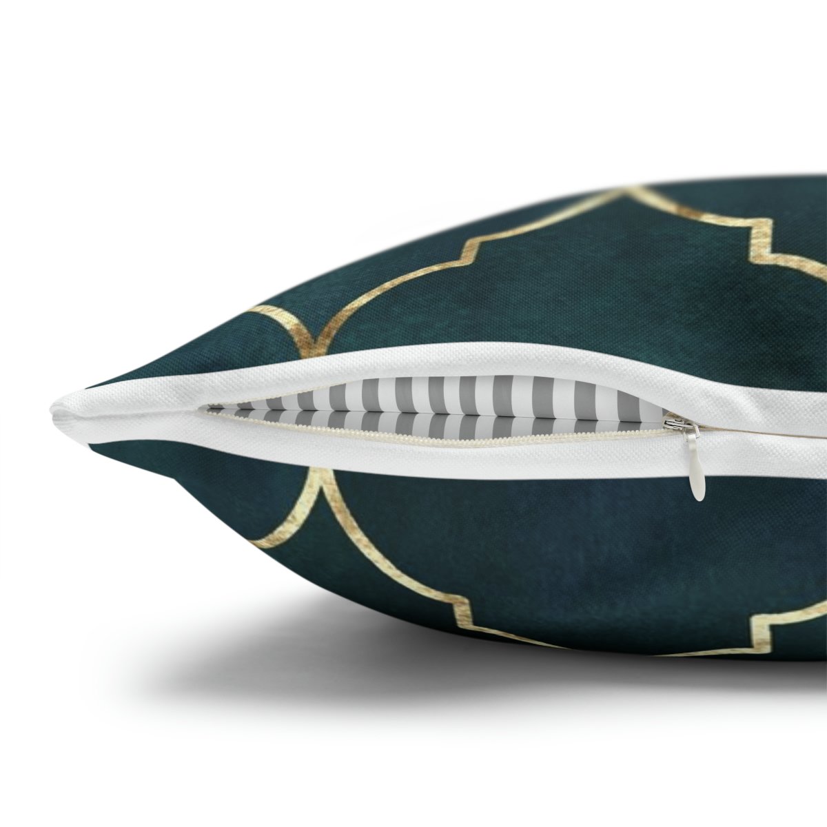 Teal Moroccan Euro Pillow Shams with Gold Line - Image 3