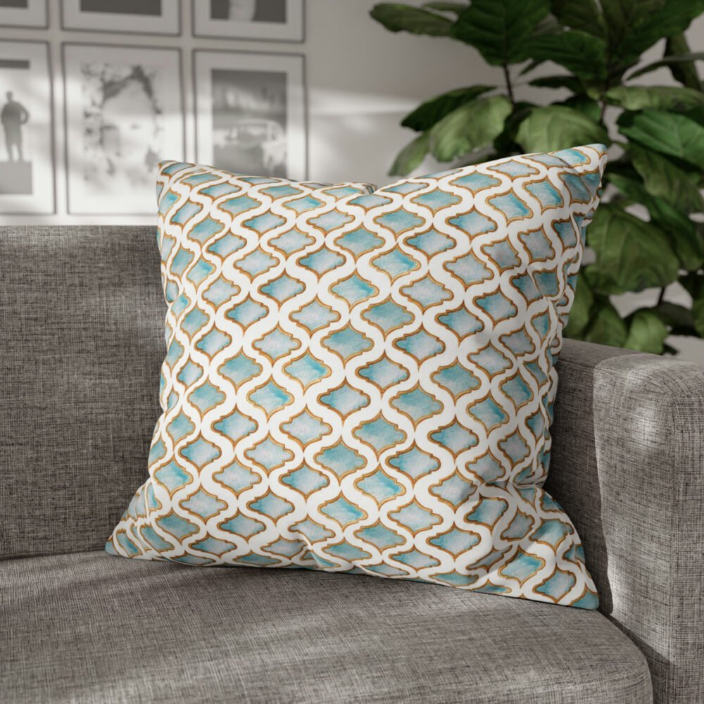 Moroccan Damask Print on White Euro Shams - Image 4