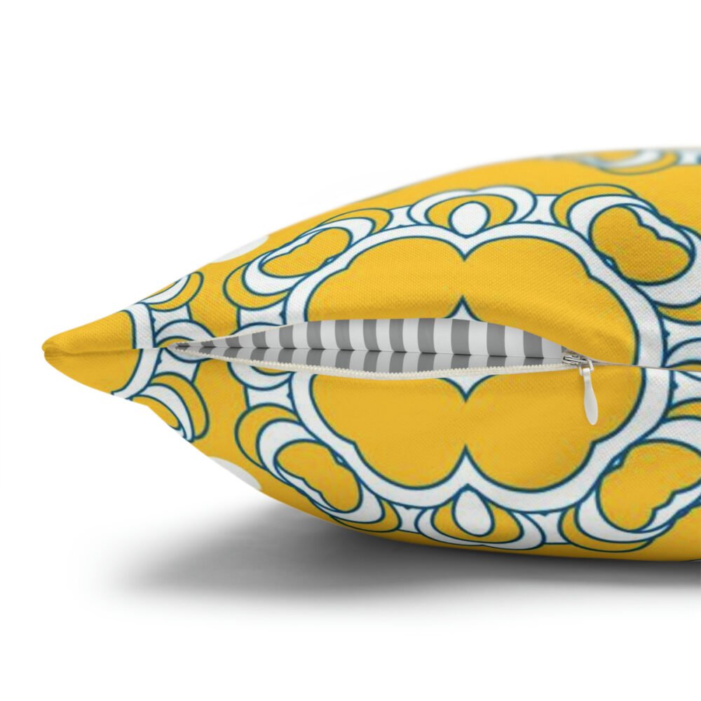 Moroccan Ornaments in Blue n Yellow Euro Shams - Image 3