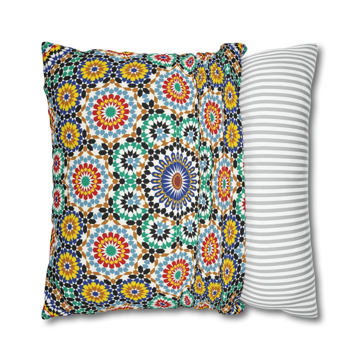 Traditional Multicolor Moroccan Euro Pillow Covers - Image 2
