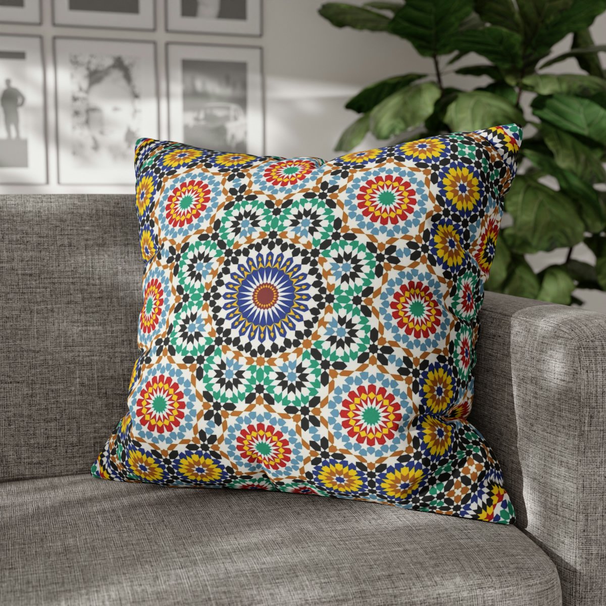 Traditional Multicolor Moroccan Euro Pillow Covers - Image 4