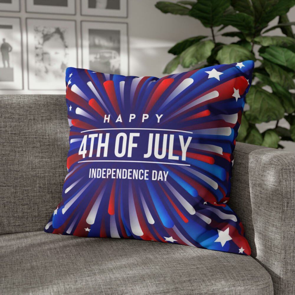 4th July Holiday Blue n Red Euro Pillow Shams - Image 4