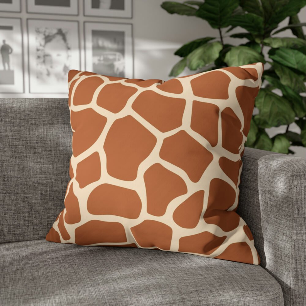 Trendy Brown Giraffe Euro Pillow Shams - Image 4