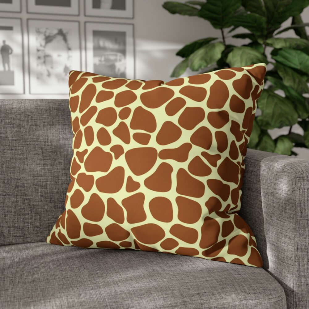 Yellow Giraffe Skin Print Euro Pillow Shams - Image 4