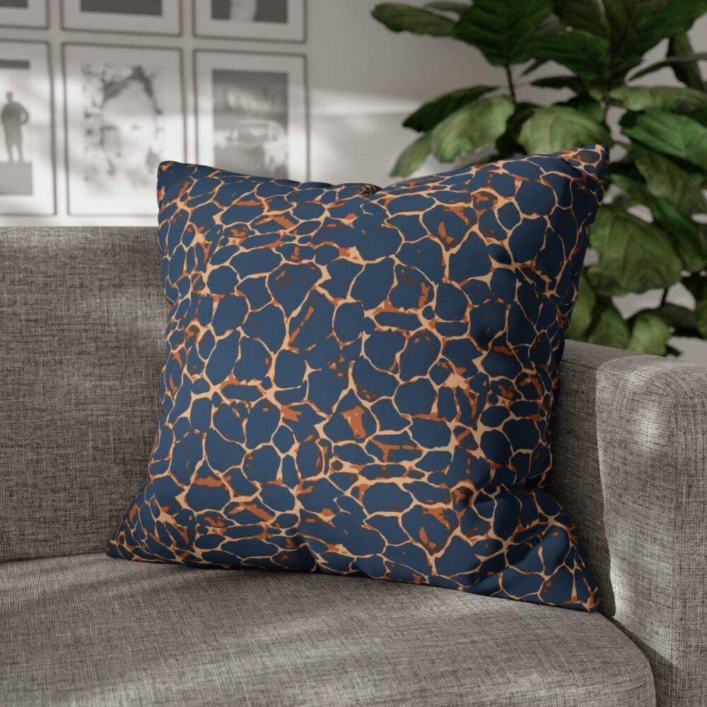 Decorative Brown n Blue Giraffe Skin Print Euro Shams - Image 4