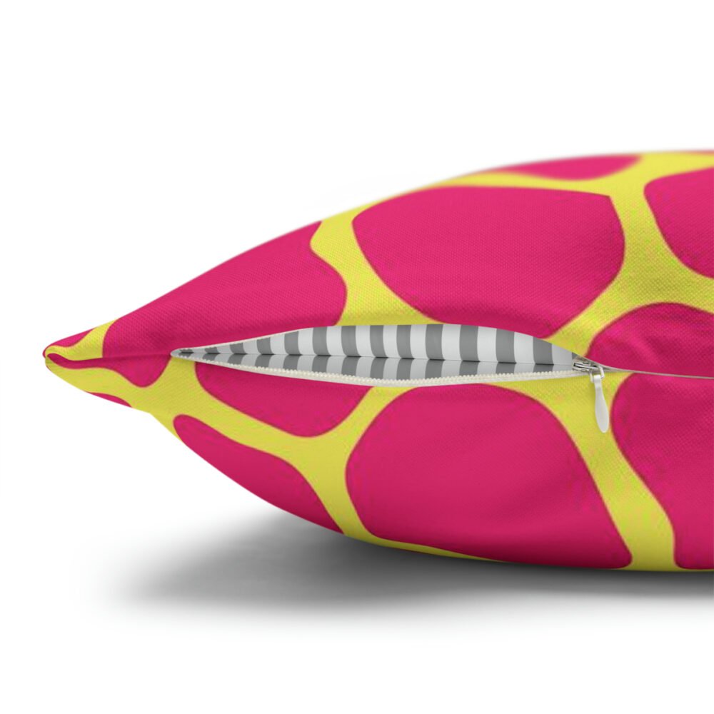 Colorful Pink Giraffe Spot on Yellow Euro Shams for Kids Room - Image 3