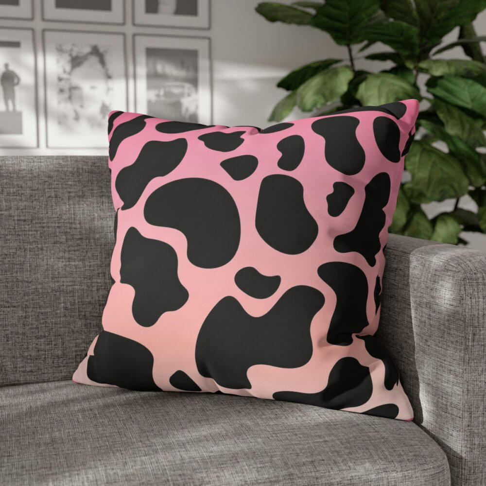 Cute Girly Cow Spots on Pink Euro Shams - Image 4