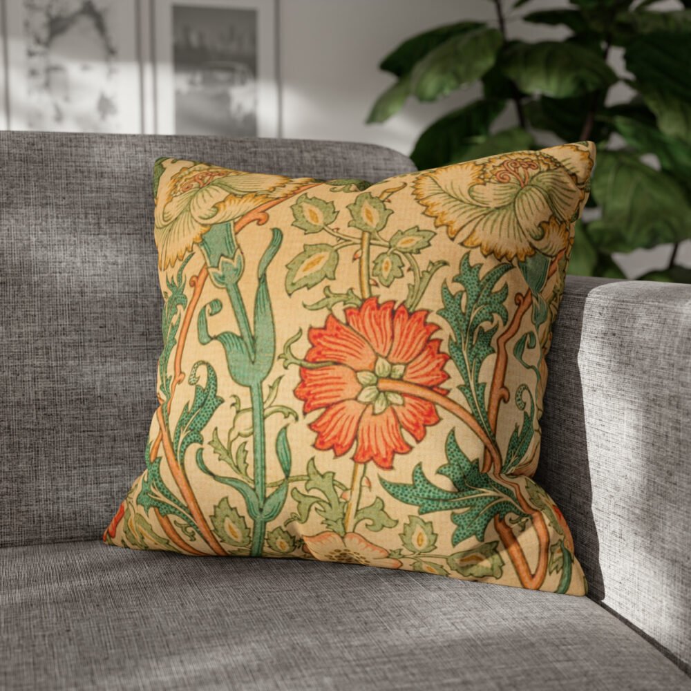 William Morris Floral Rose Pink Throw Pillow Covers - Image 4