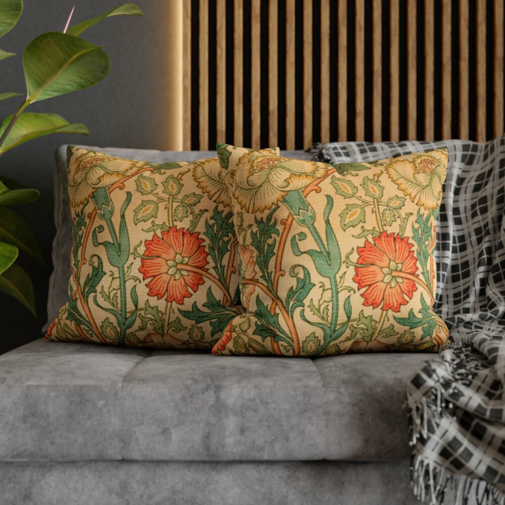 William Morris Floral Rose Pink Throw Pillow Covers - Image 5
