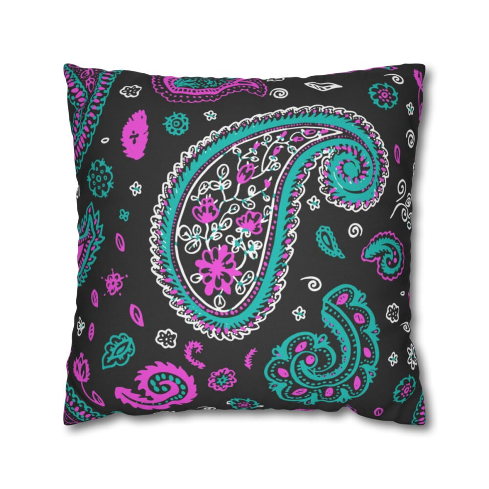 Black n Pink Paisley Pillow Covers