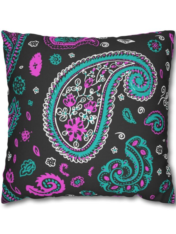 Black n Pink Paisley Pillow Covers