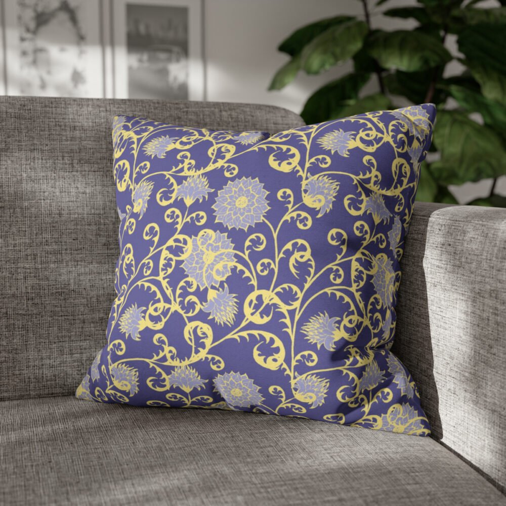 Retro Floral Purple Fabric Throw Pillow Covers - Image 4