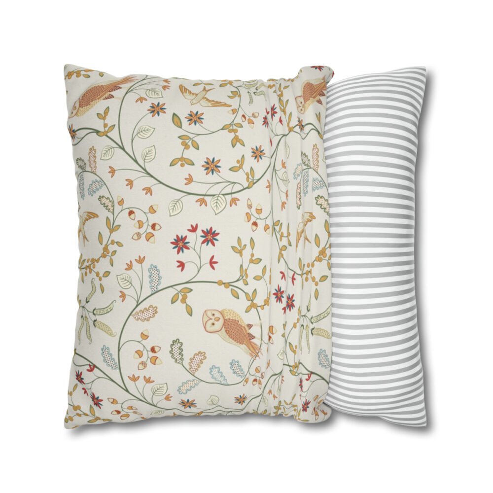 William Morris Orange Birds n Flowers Throw Pillow Covers - Image 2