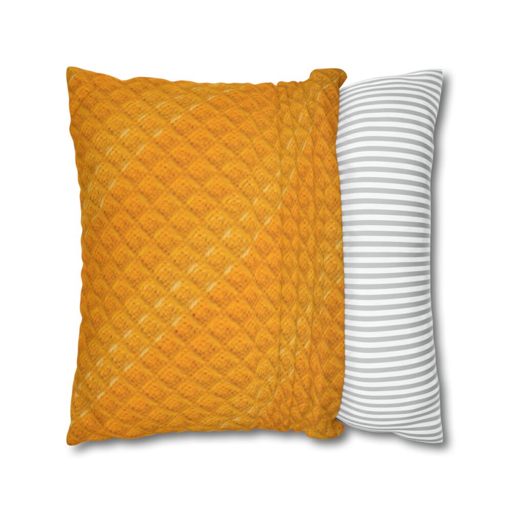 Orange Fabric Honeycomb Throw Pillow Covers - Image 2