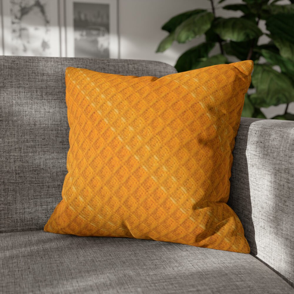 Orange Fabric Honeycomb Throw Pillow Covers - Image 4