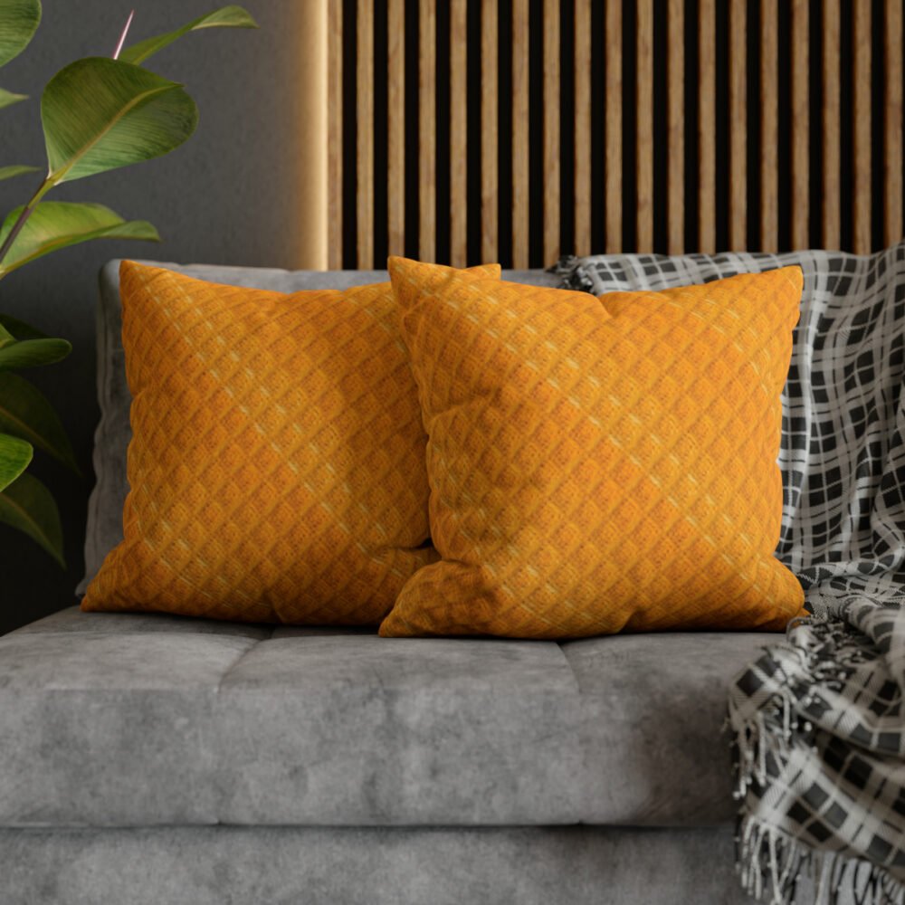 Orange Fabric Honeycomb Throw Pillow Covers - Image 5
