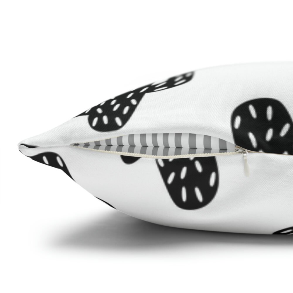 Dotted Black Cactus on White Throw Pillow Covers - Image 3