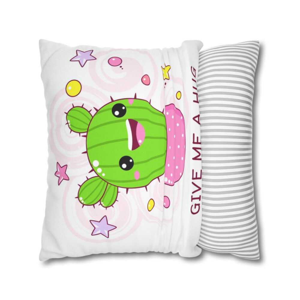 Decorative Green Pink Kawaii Cactus Throw Pillow Covers - Image 2