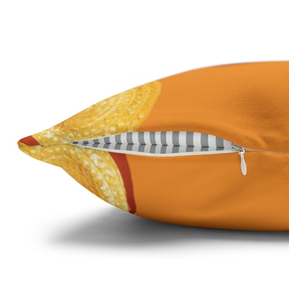 Cactus on Orange Faux Suede Throw Pillow Covers - Image 3