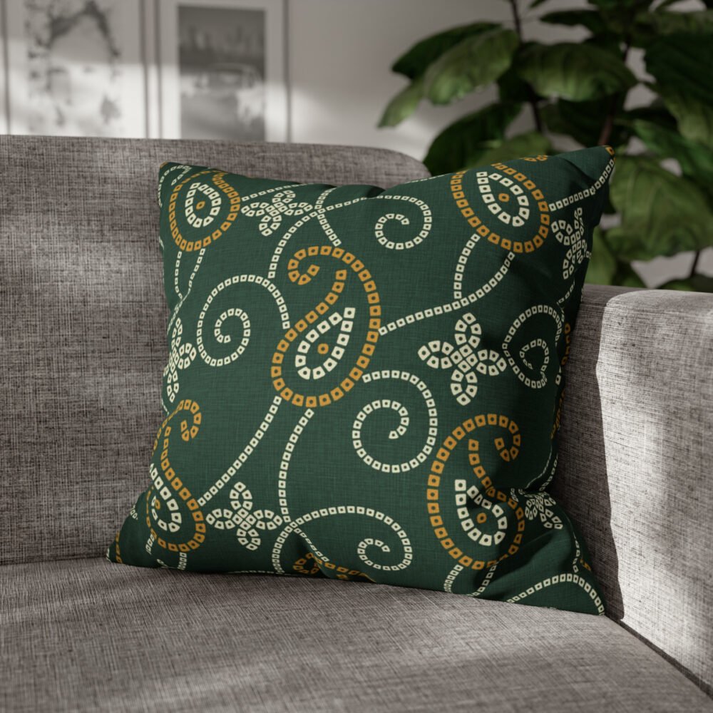 Green Paisley Throw Pillow Covers for Sofa Couch - Image 4