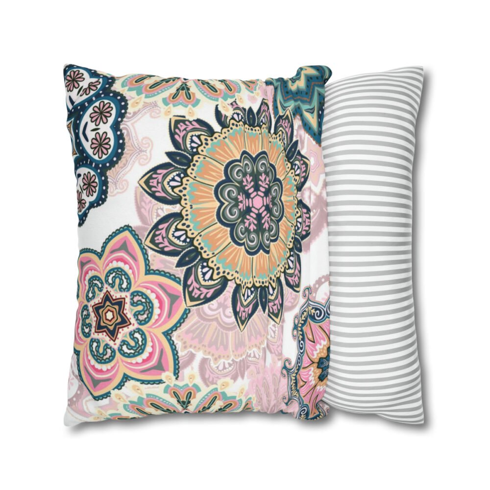 Colorful Pastel Mandala Fabric Throw Sofa Pillow Covers - Image 2
