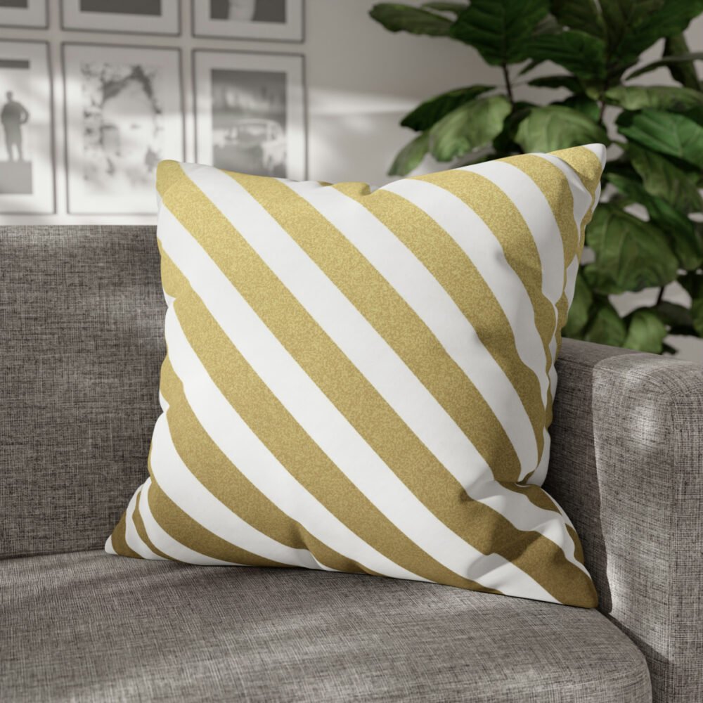 Fancy Gold Diagonal Striped Fabric Euro Shams for Bedroom - Image 5