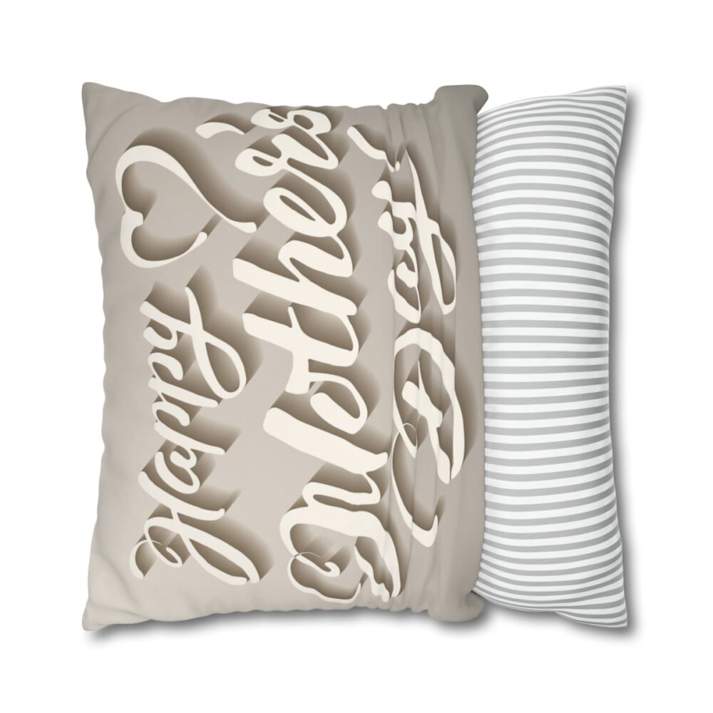 Mothers Day Vintage Lettering Design Grey Euro Shams - Image 2