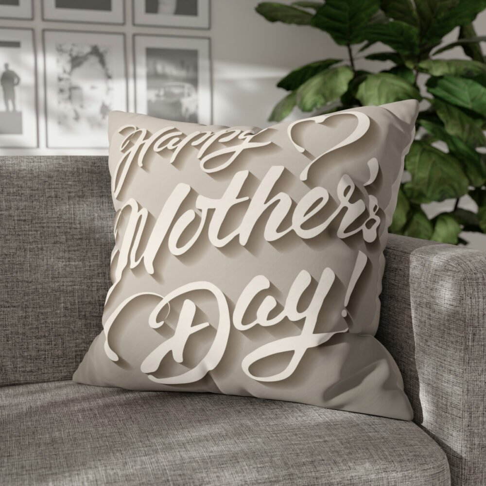 Mothers Day Vintage Lettering Design Grey Euro Shams - Image 4