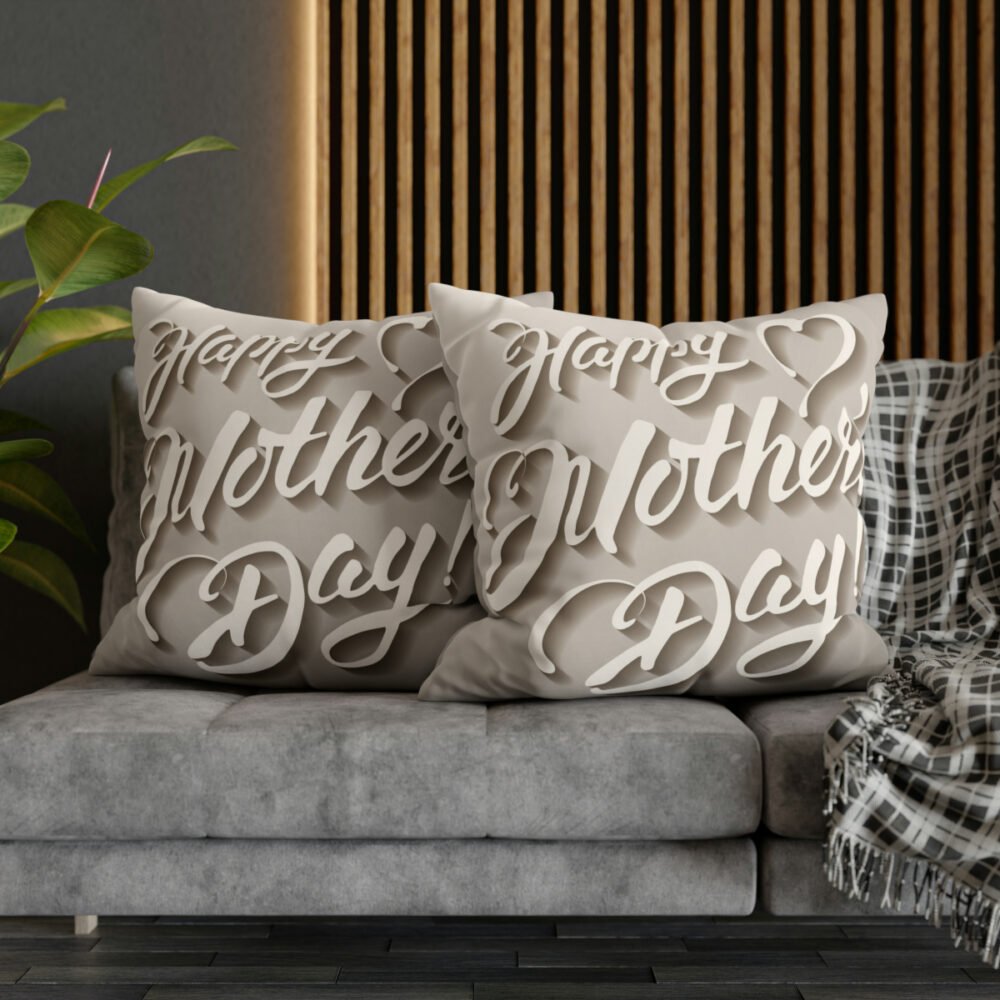 Mothers Day Vintage Lettering Design Grey Euro Shams - Image 5