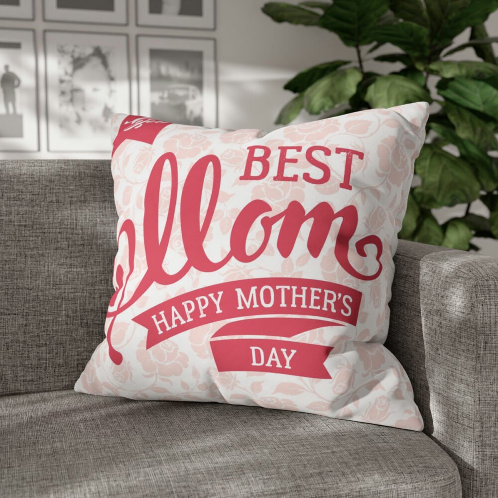 Luxury Mothers Day Lettering Pink Euro Shams for Gift - Image 4
