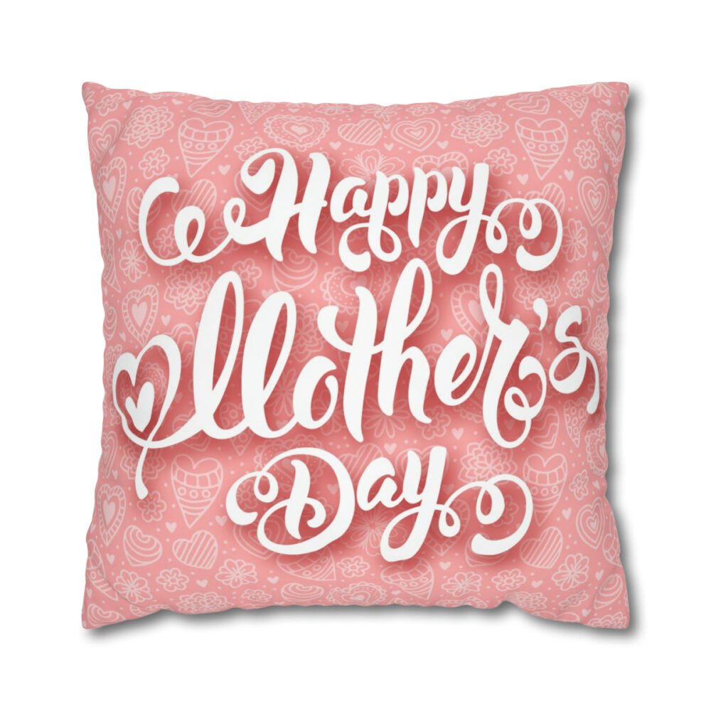 Mothers Day Lettering Light Pink Holiday Euro Shams
