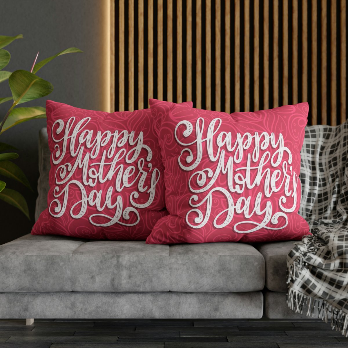 Unique Letter Design Mothers Day Pink Euro Shams - Image 5