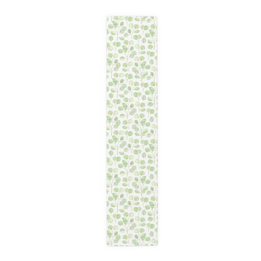 Printed Green Eucalyptus Table Runners for Dining Room - Image 5