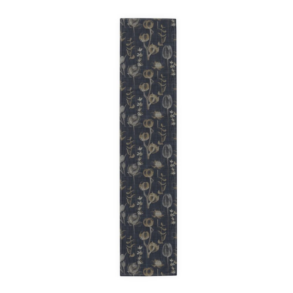 Eucalyptus Floral Print on Blue Cotton Table Runners - Image 6