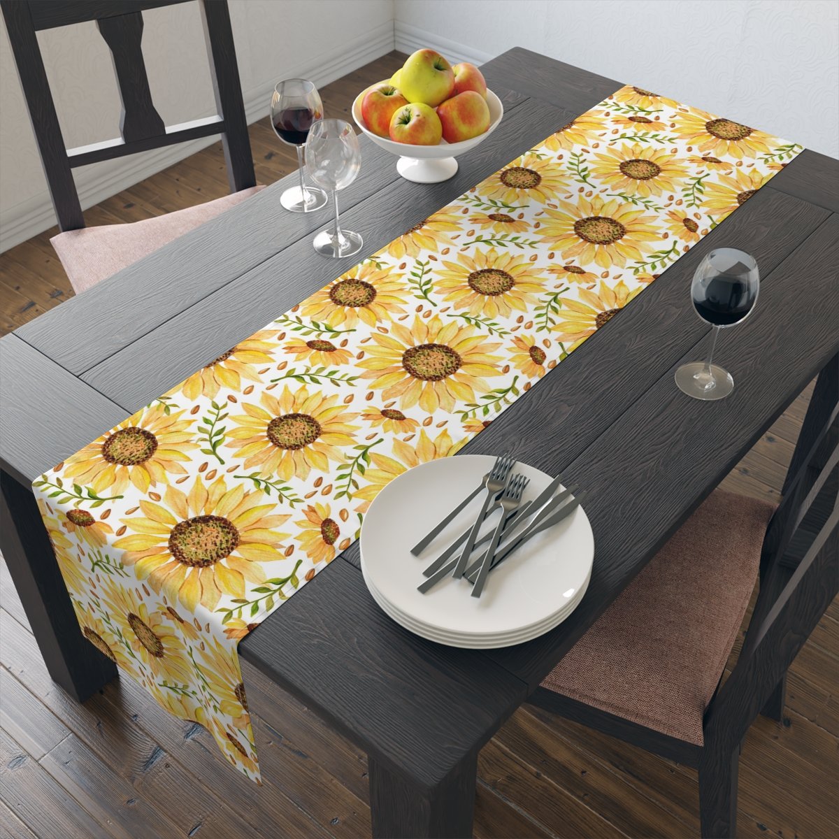 Modern Yellow Sunflower Dining Table Runners - Image 9