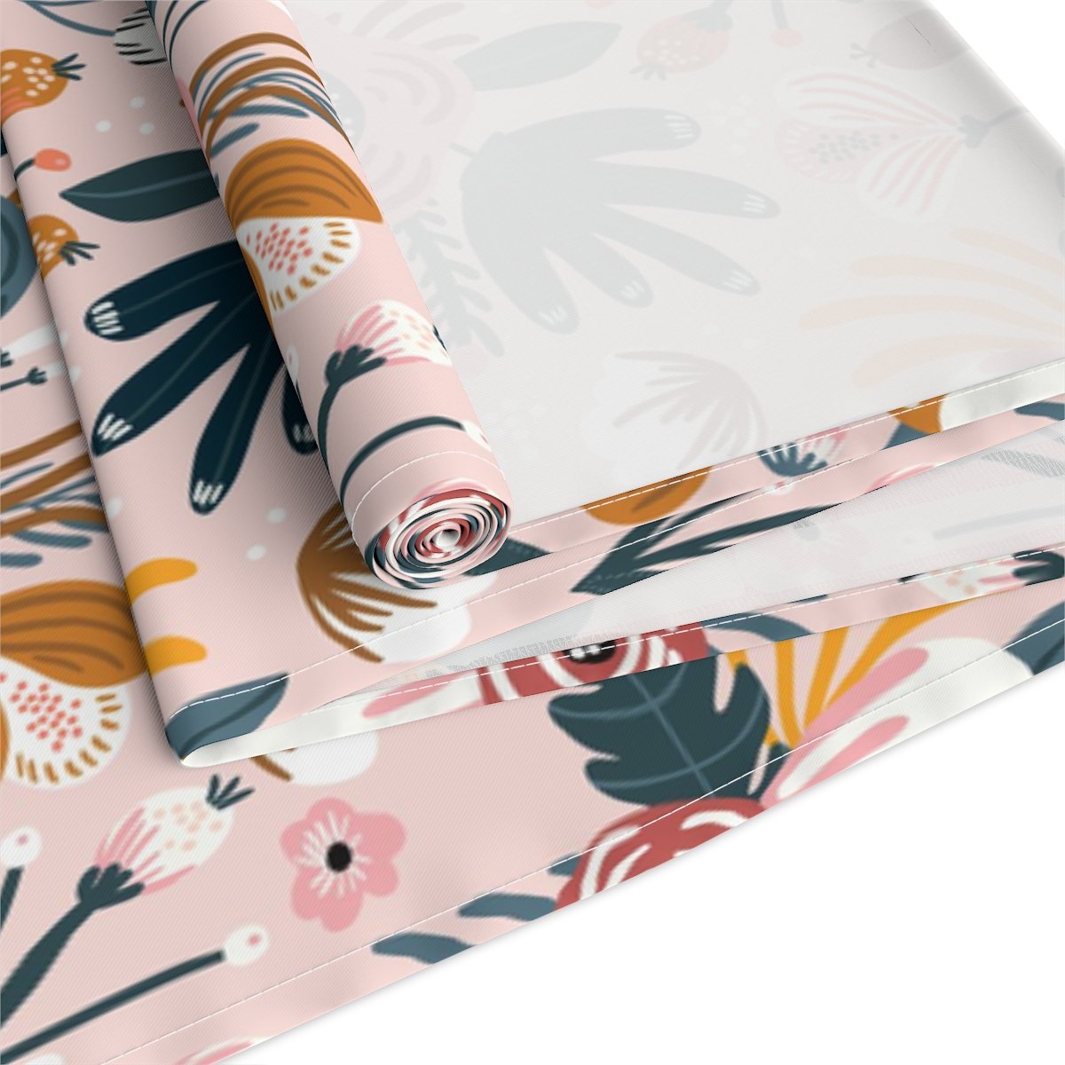 Hand Drawn Light Pink Floral Table Runners for Dining Table - Image 8