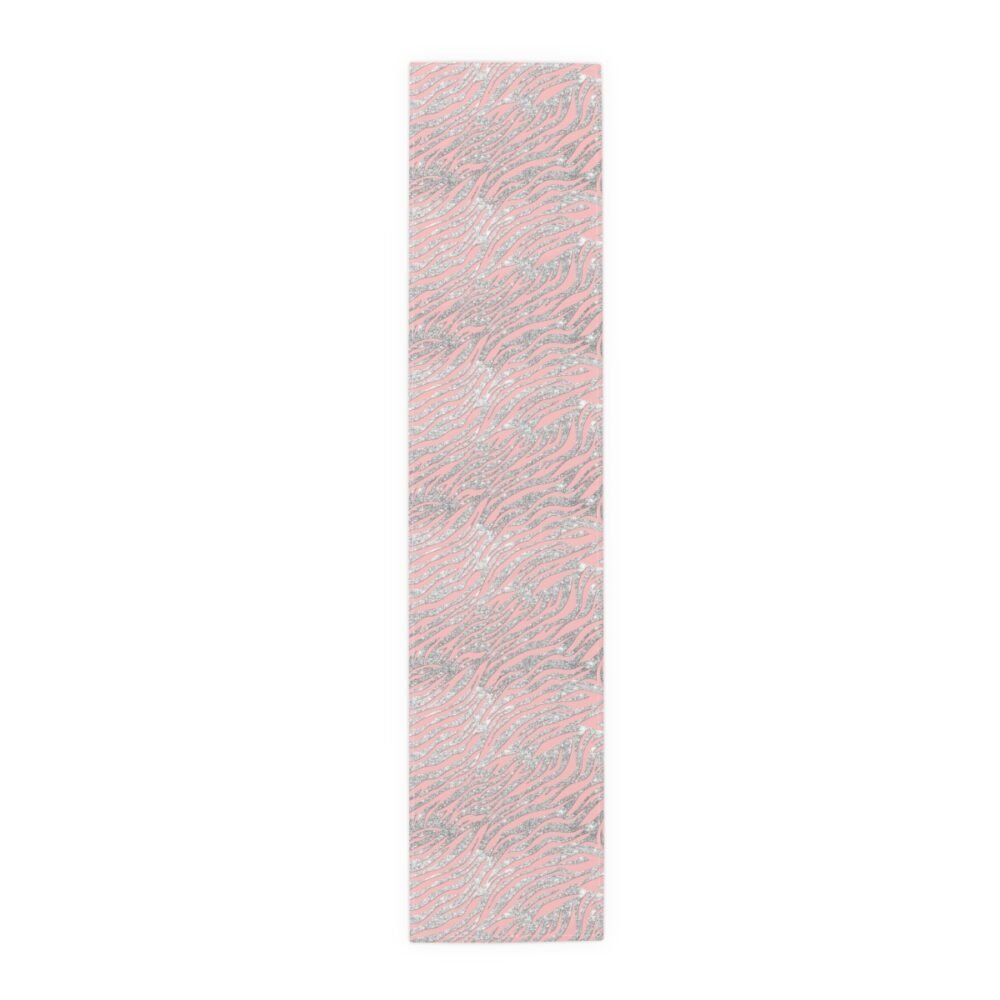 Trendy Pastel Pink Zebra Stripes Dining Table Runners - Image 5