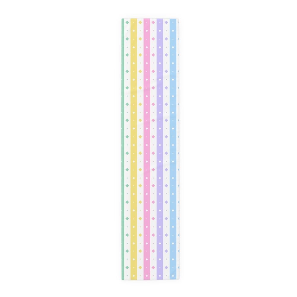Rainbow Pastel Diamond Tilt Striped Table Runners - Image 5