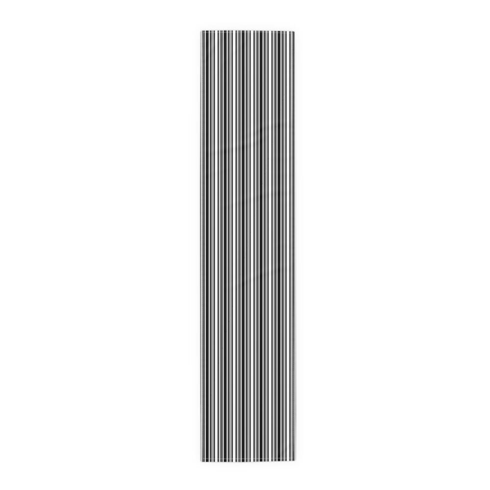 Black n White Vertical Striped Cotton Table Runners - Image 5