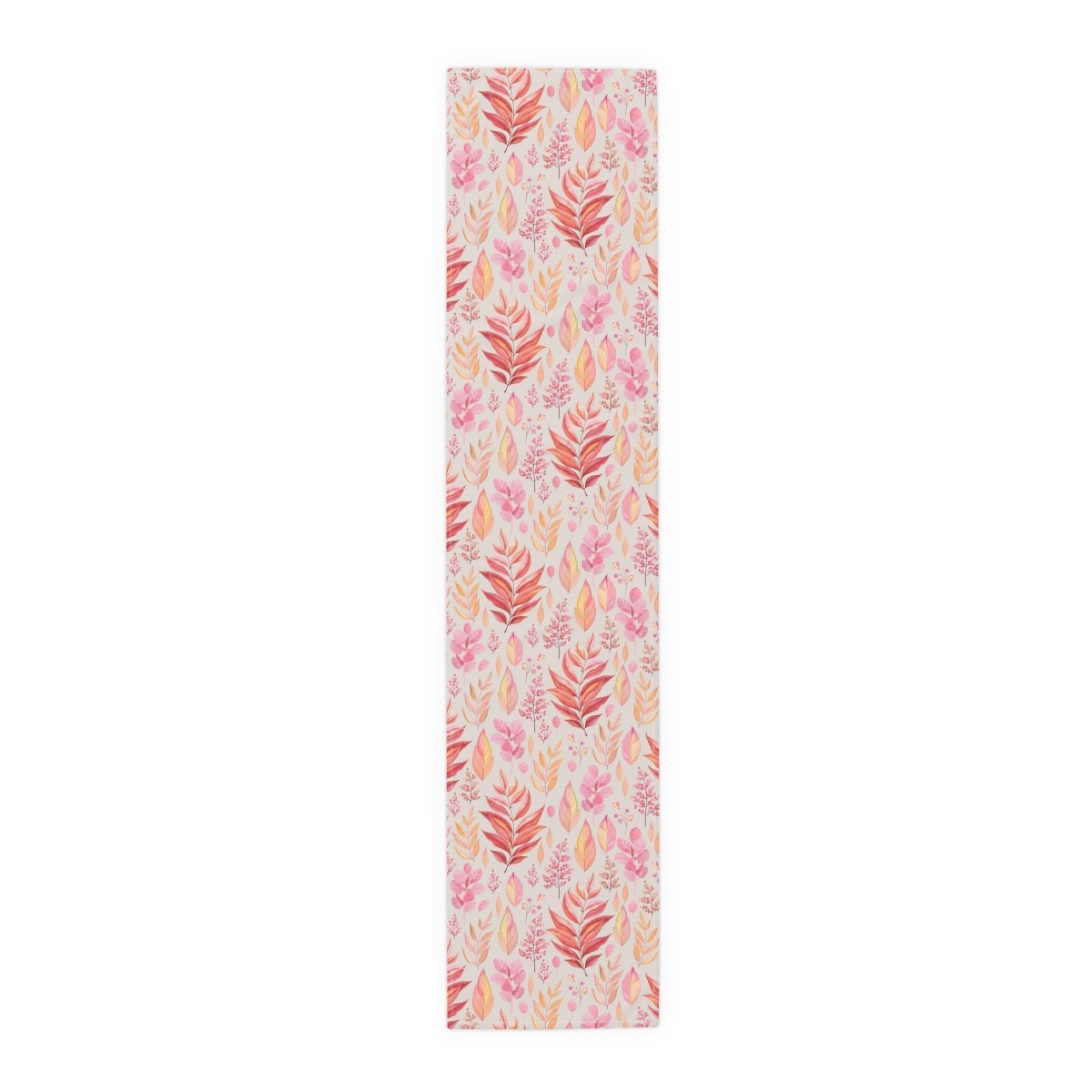 Red Pink Leaf Printed Cotton Table Runners - Image 6