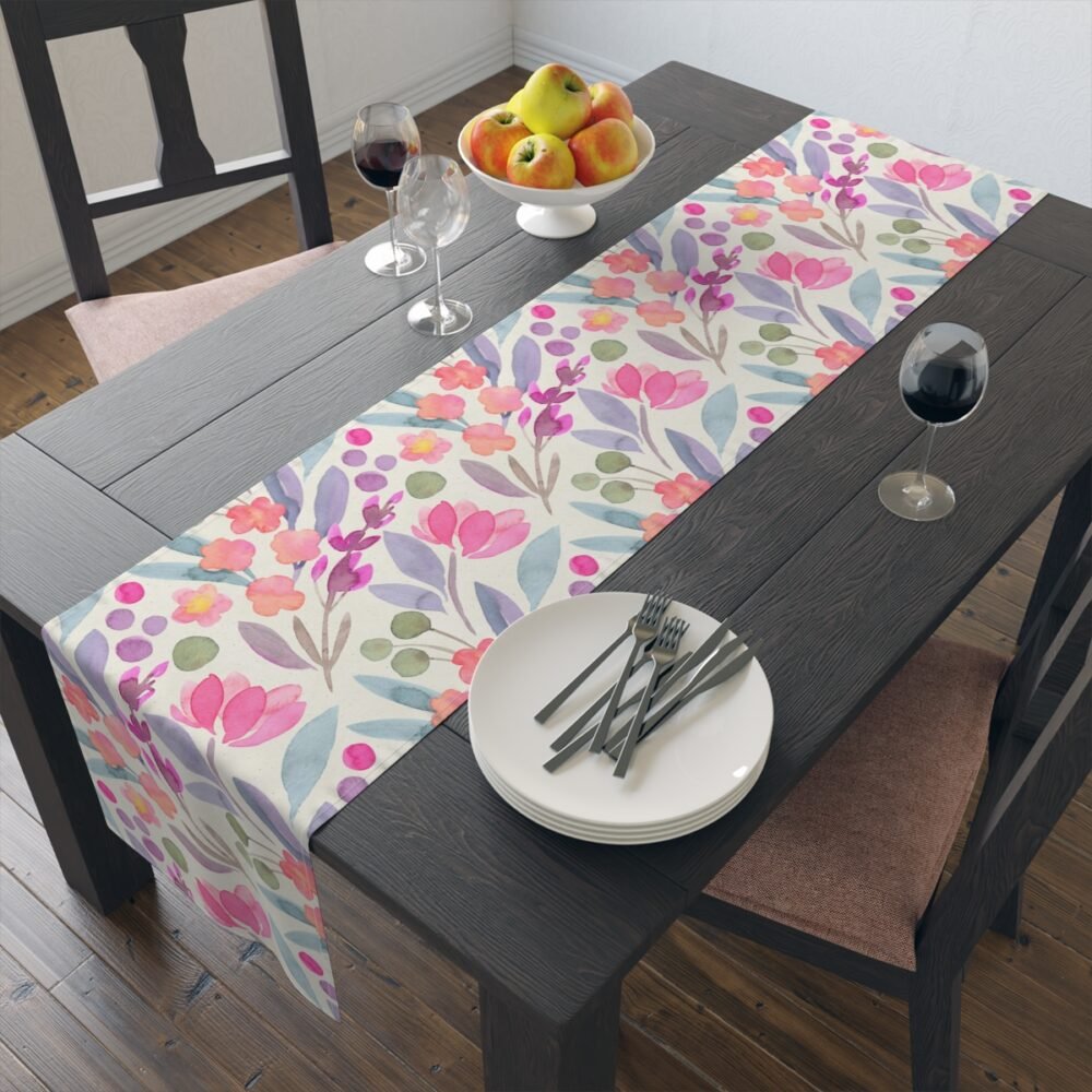 Watercolor Botanical Floral Textured Table Runners - Image 9