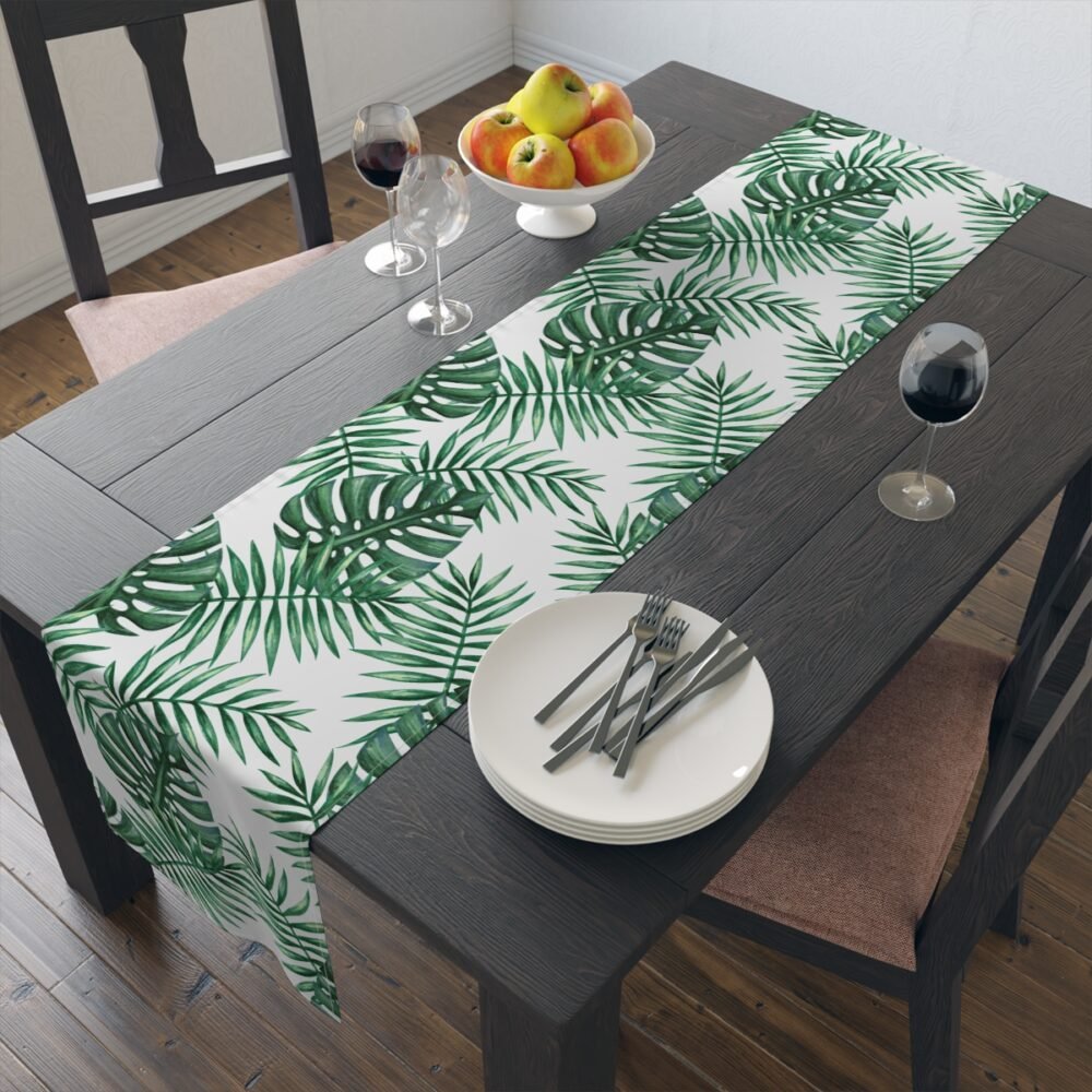 Watercolor Tropical Palm Leaves Table Runners - Image 9
