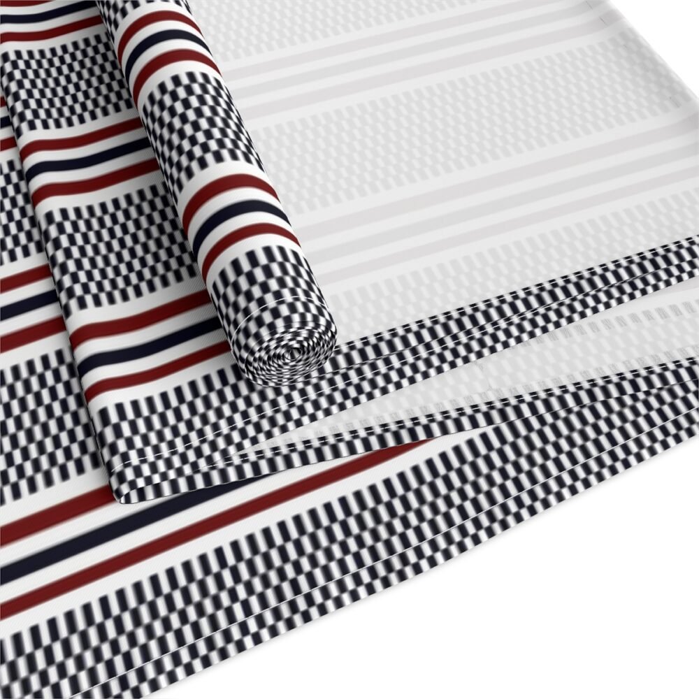 Navy Blue Striped Textured Dining Table Runners - Image 8