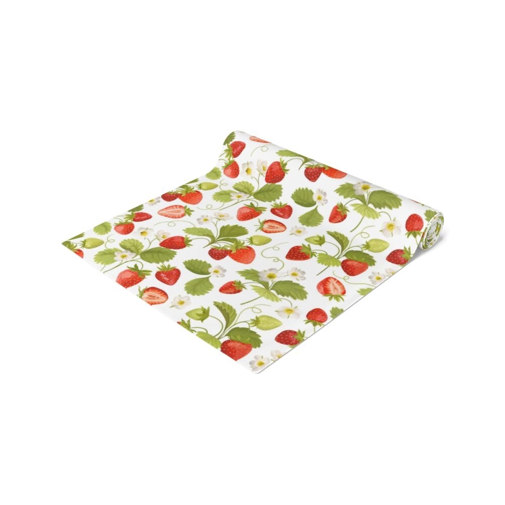 Beautiful Green n Red Strawberry Table Runners - Image 12