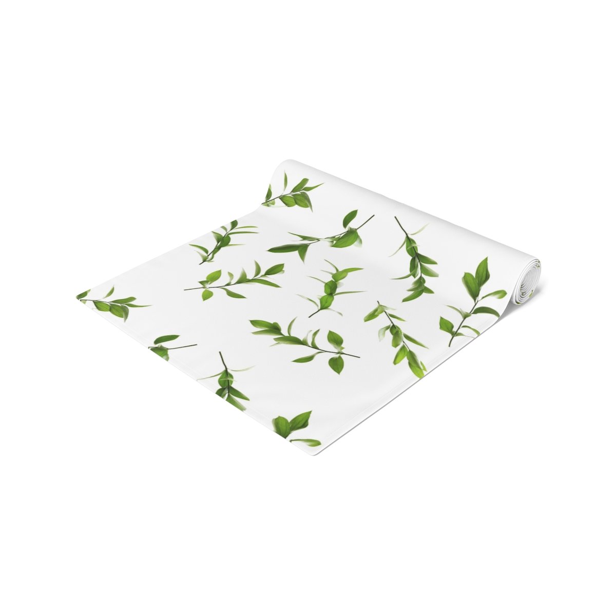 Vintage Green Leaf Printed Cotton Table Runners - Image 12